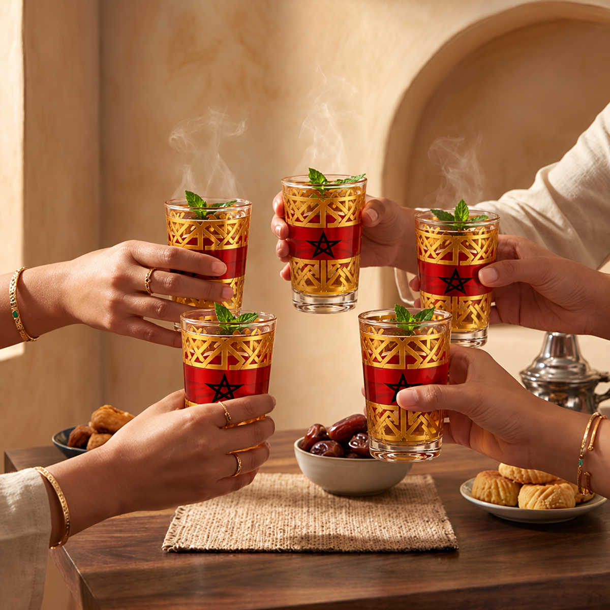 Coffret de 12 verres à thé marocains