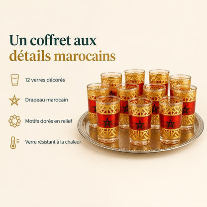 Coffret de 12 verres à thé marocains