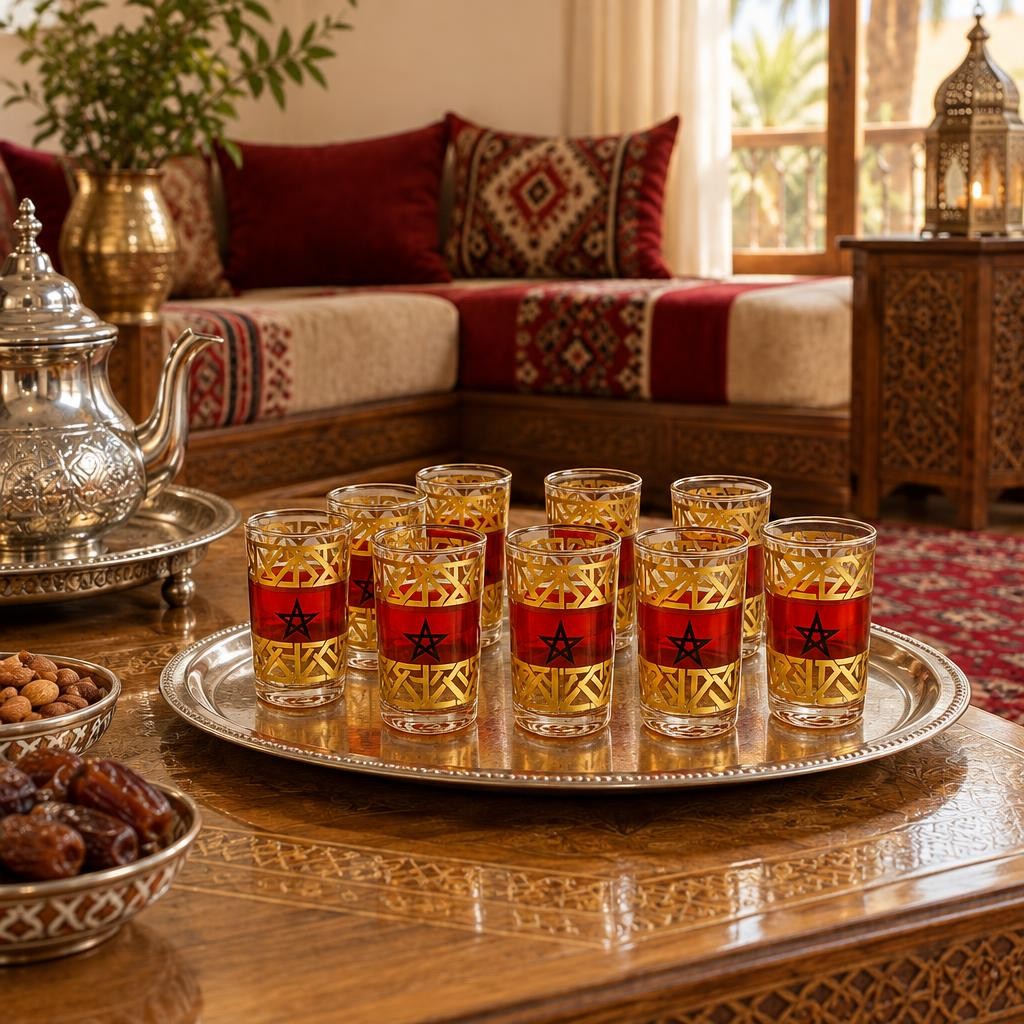 Coffret de 12 verres à thé marocains