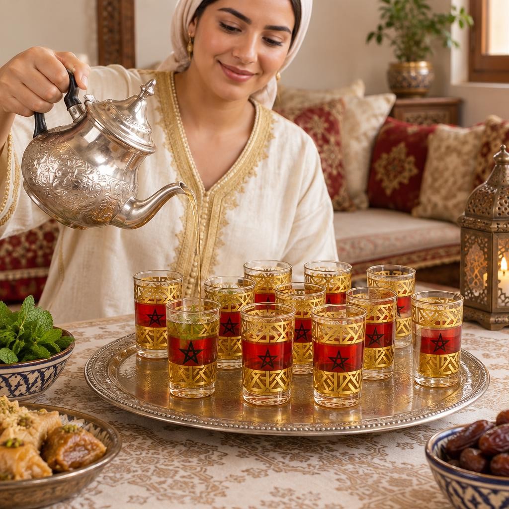 Coffret de 12 verres à thé marocains