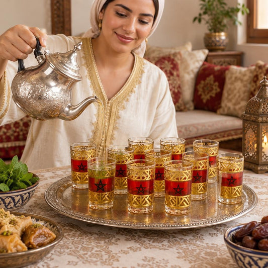 Coffret de 12 verres à thé marocains
